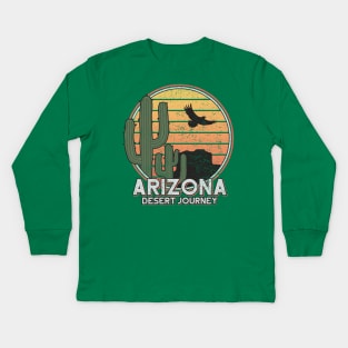Arizona State Desert Journey Retro Shirt for Men Women and Kids Kids Long Sleeve T-Shirt